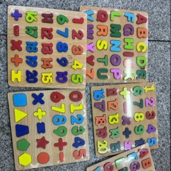 Wooden Numeric And Alphabetical Board