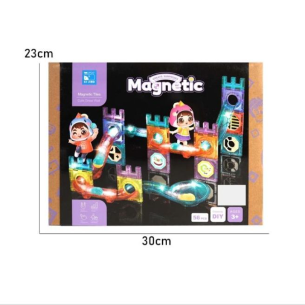 MAGNETIC TILES BUILDING BLOCKS PLAY SET FOR KIDS | 56PCS