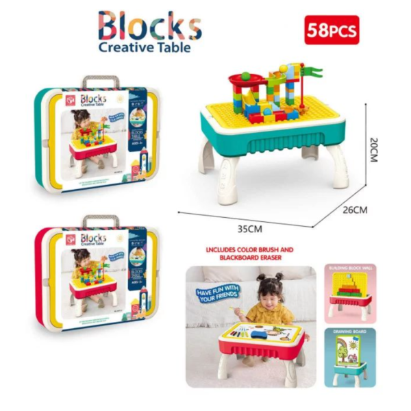 Blocks Creative Table | Building Blocks Table | Drawing Board For Kids