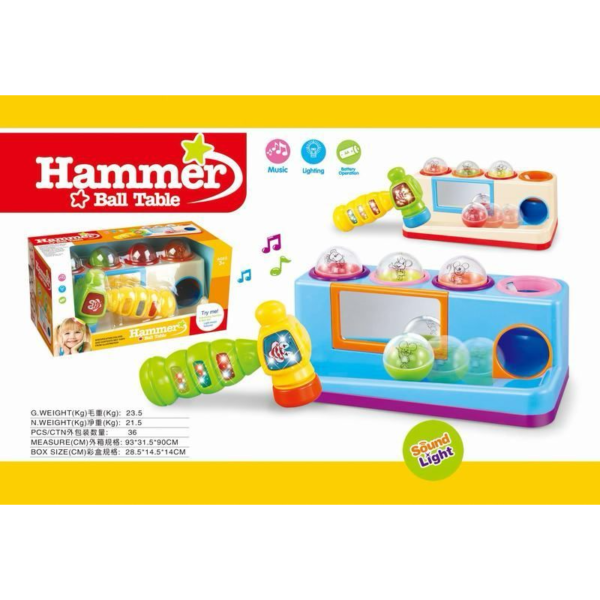 Hammer Ball Table Music Lighting ~ Baby Development Toy