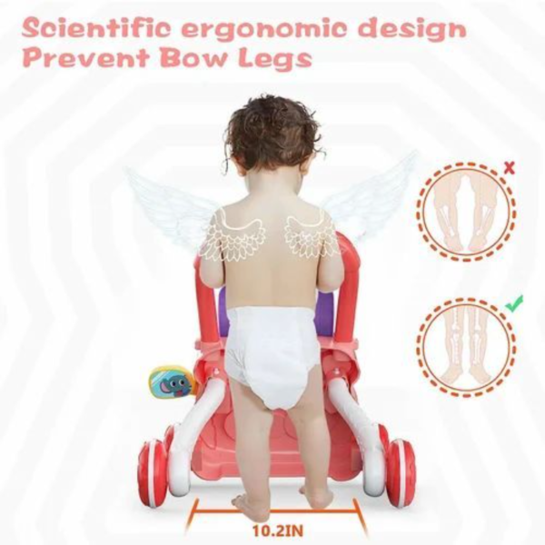 Baby Walker Early Educational Learning Walking Pushing Wheel Activity Musical Drag Car Toy For Infants