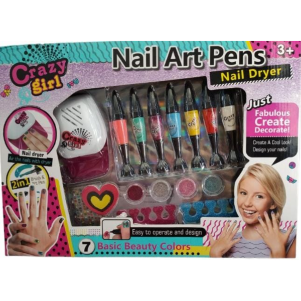 Crazy Girl Nail Art Pens with Built-in Dryer