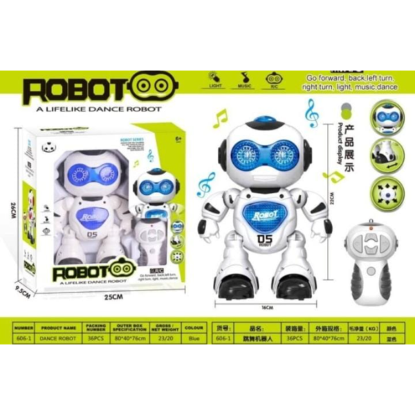 REDEEM RC Toy Agent Bingo Electric Musical and Dancing Intelligent Robot with 3D Lights